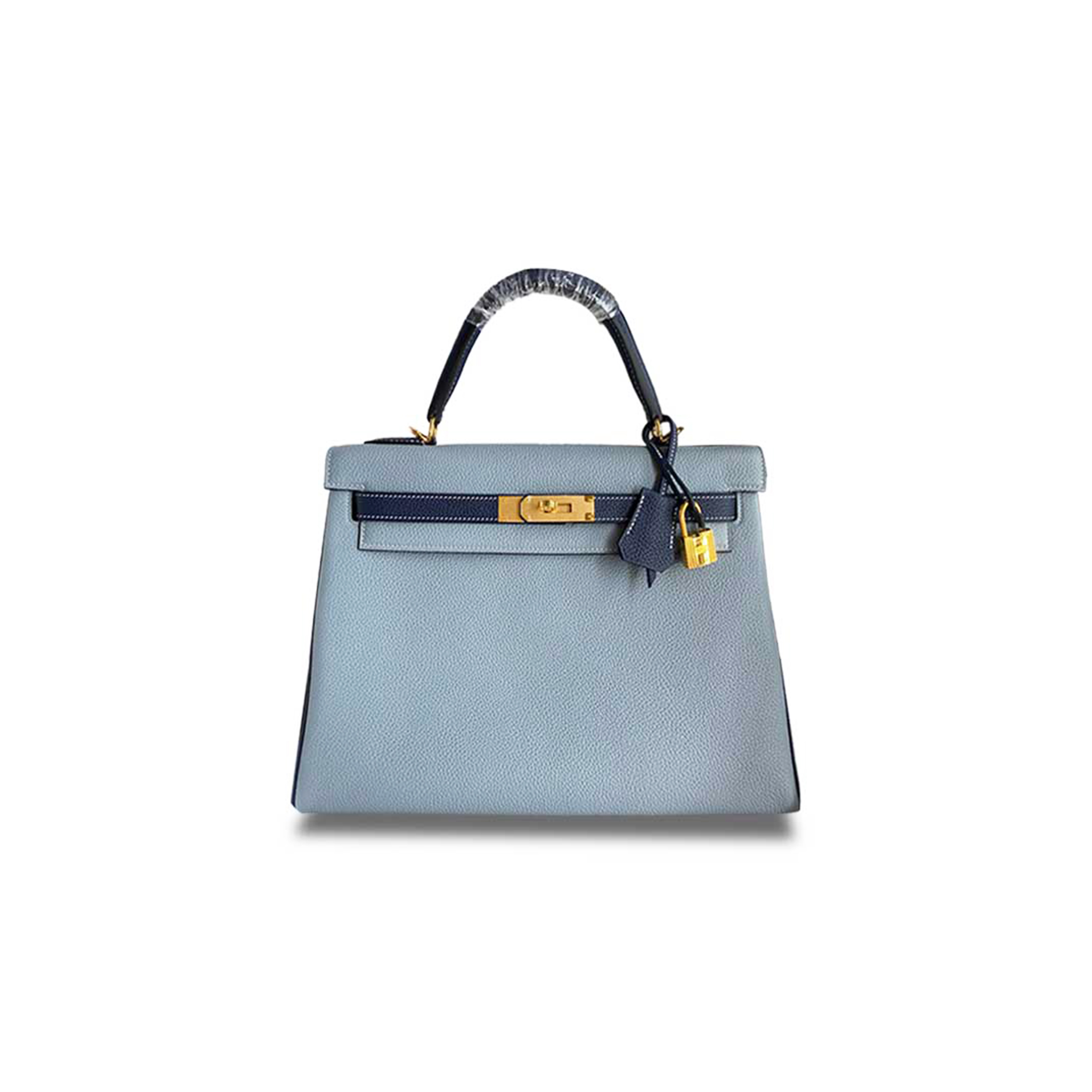 HERMÈS MASTER KELLY 32 TOGO LINEN BLUE AND DARK BLUE GOLD BUCKLE (32*23*10.5cm)